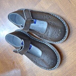 L'Amour brown eather Maryjanes toddler girl size 7 EUC